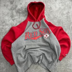 Vintage Adidas Red Sox Graphic Hoodie Men's Size XL MLB Boston Y2K Baggy